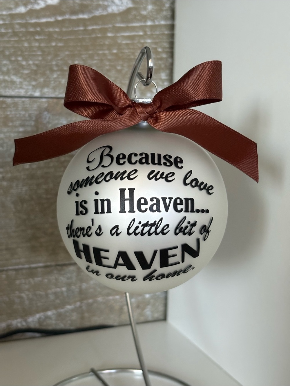 Memorial Holiday Ornament in Brown and White - Sentiment Design